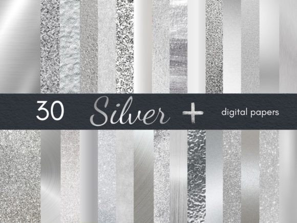 30 Silver Digital Papers: Enhancing Creative Projects with Versatile Textures