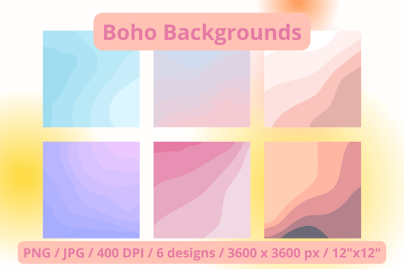 Boho Backgrounds Set for Creative Projects