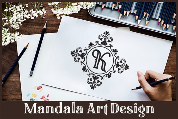 Mandala K Letter Design for Creative Projects