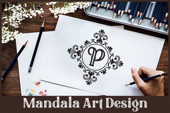 Mandala P Letter Design for Creative and Commercial Use