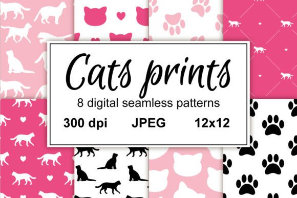 Set of Cats Patterns: A Versatile Design Resource for Modern Creatives