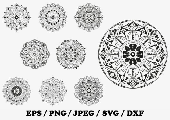Set of Nine Elegant Floral Mandalas: A Versatile Design Asset for Creative and Professional Projects