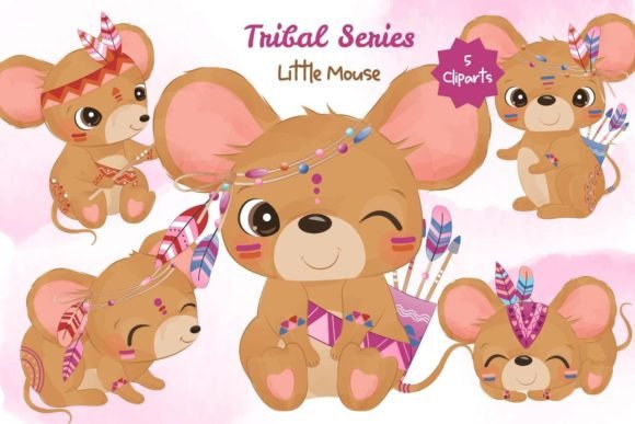 Tribal Series Little Mouse Clipart: Strategic Use for Creative and Professional Projects