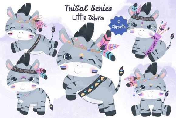 Tribal Series Little Zebra Clipart: A Versatile Graphic Asset for Creative Projects