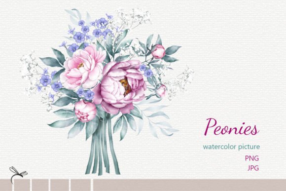 Watercolor Floral Illustrations Peonies: A Versatile Design Element for Creative Projects